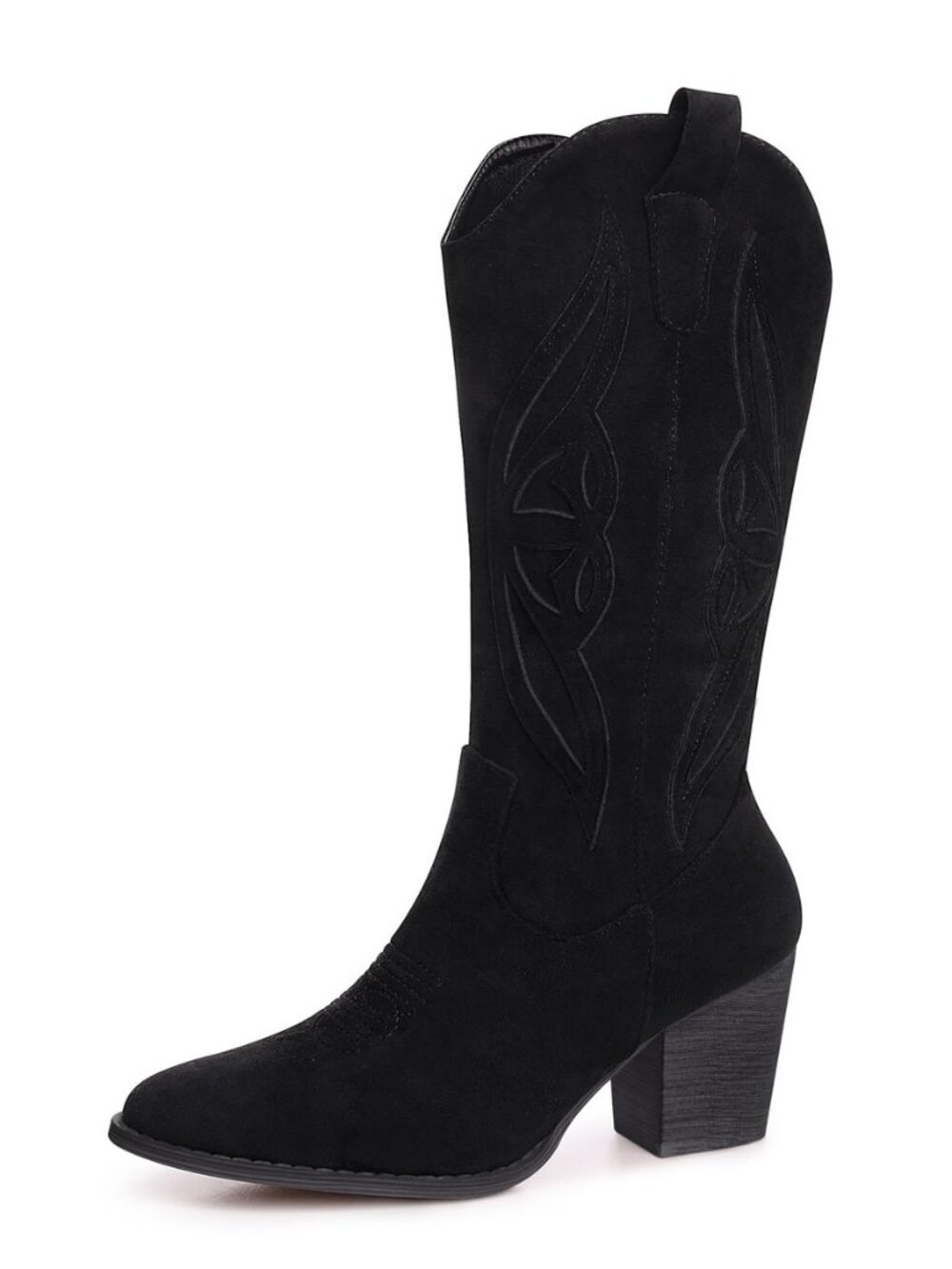 Mid Calf Cowboy Boots for Women High Heel Pointed Toe Cowgirl Boots Western